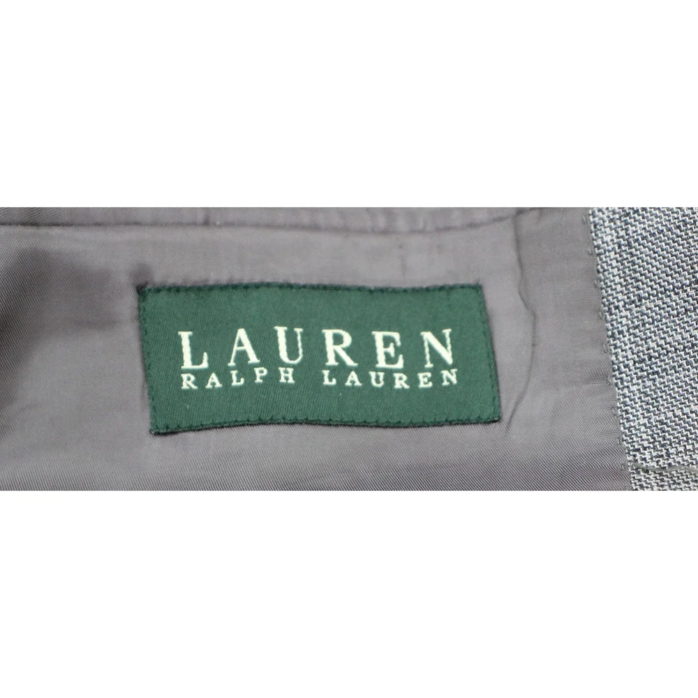 Lauren Ralph‎ Lauren Blazer Mens 44R Gray Plaid 2 Button Wool Silk